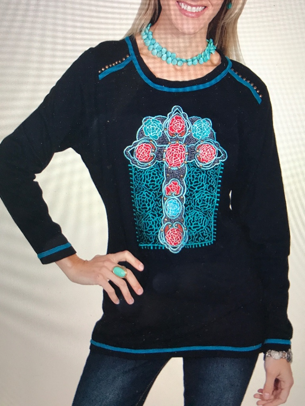 NWT S M Scully Limited Edition Cross LS Knit top